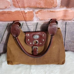 WT Authentic Leather Brown Shoulder Bag Vintage Ma